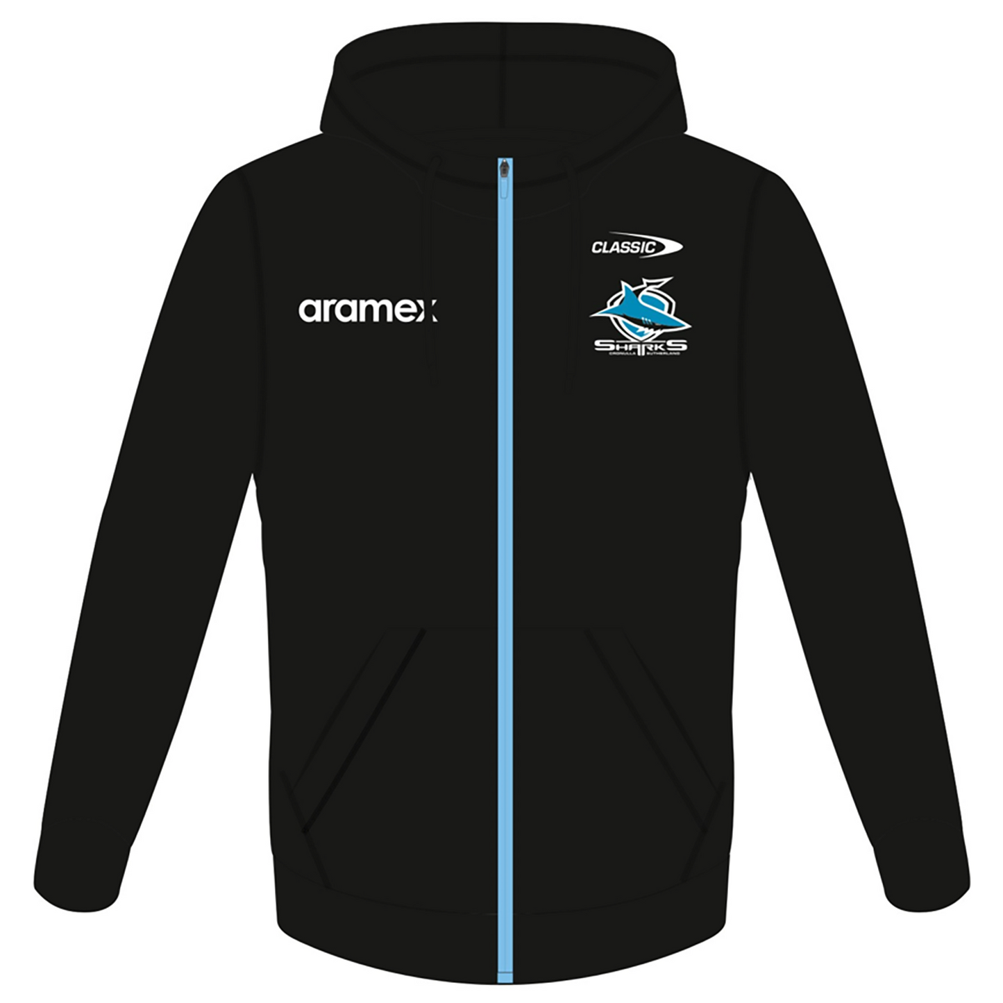 Cronulla-Sutherland Sharks 2024 Kids Full Zip Fleece Hoodie