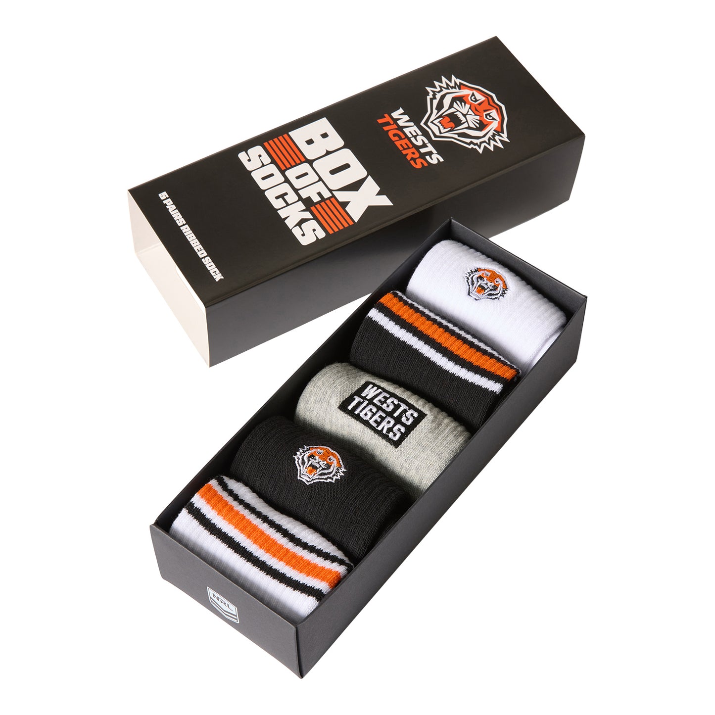 Wests Tigers Everyday Box Of Socks