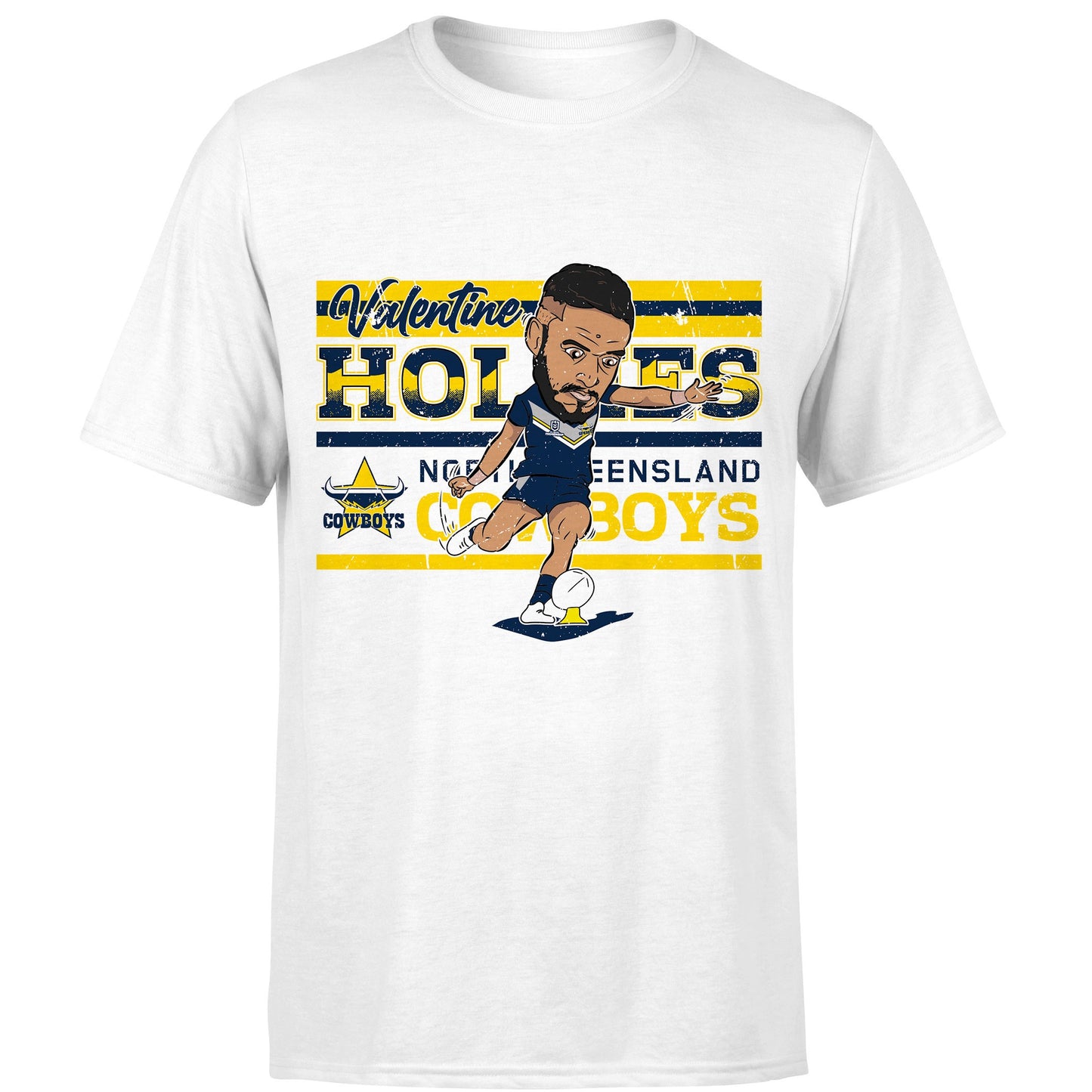 North Queensland Cowboys Valentine Holmes Kids Caricature Tee
