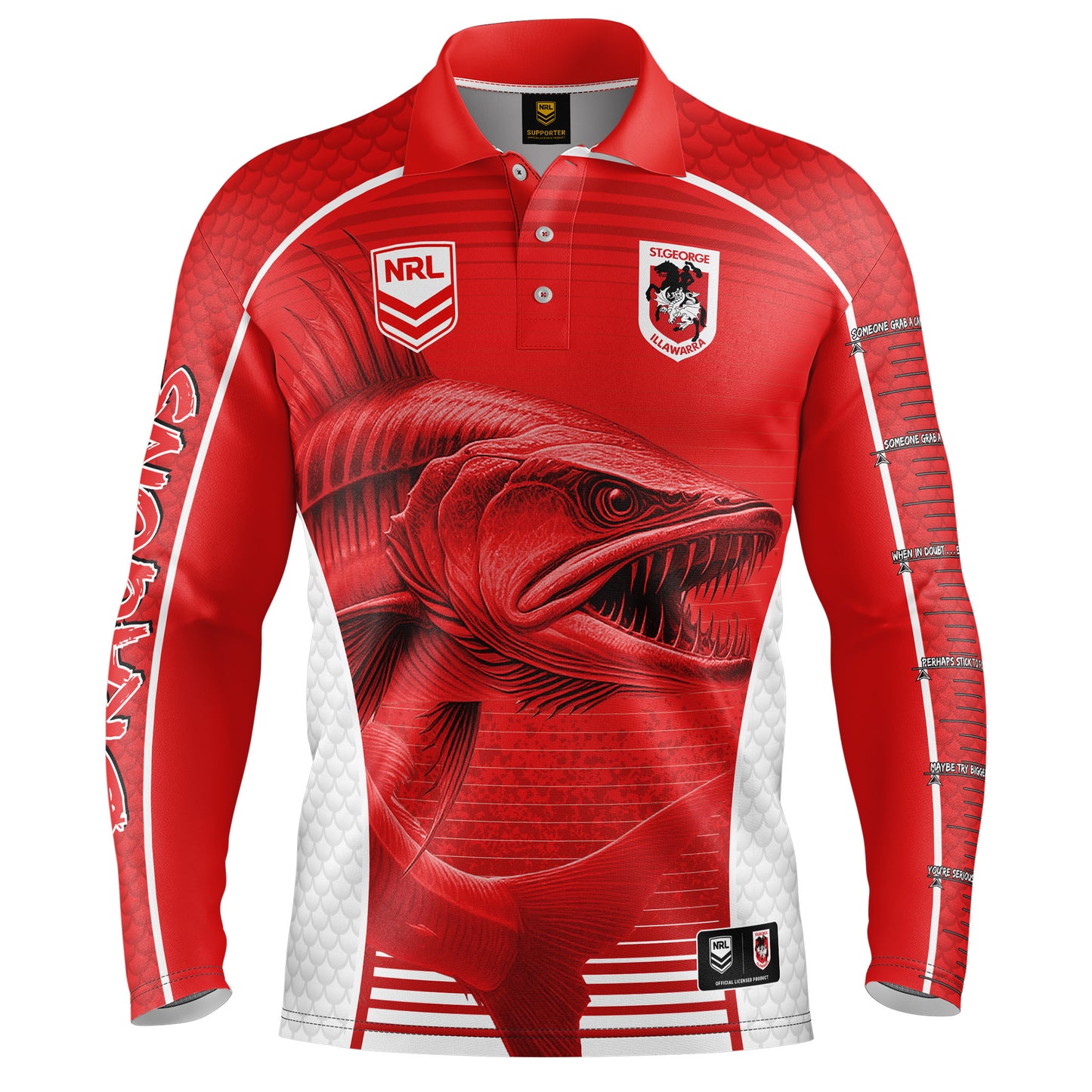 St. George-Illawarra Dragons Mens Barracuda Fishing Shirt