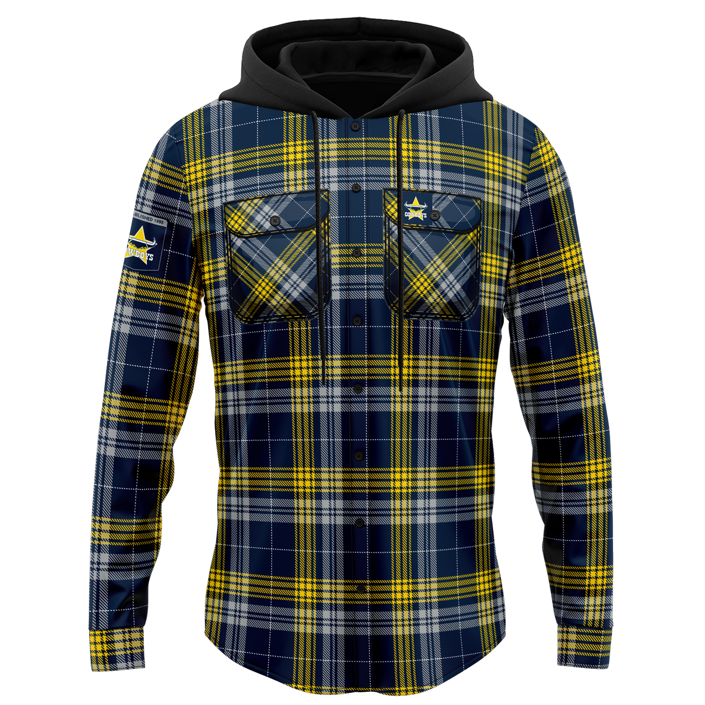 North Queensland Cowboys Hooded Flannel Shirt