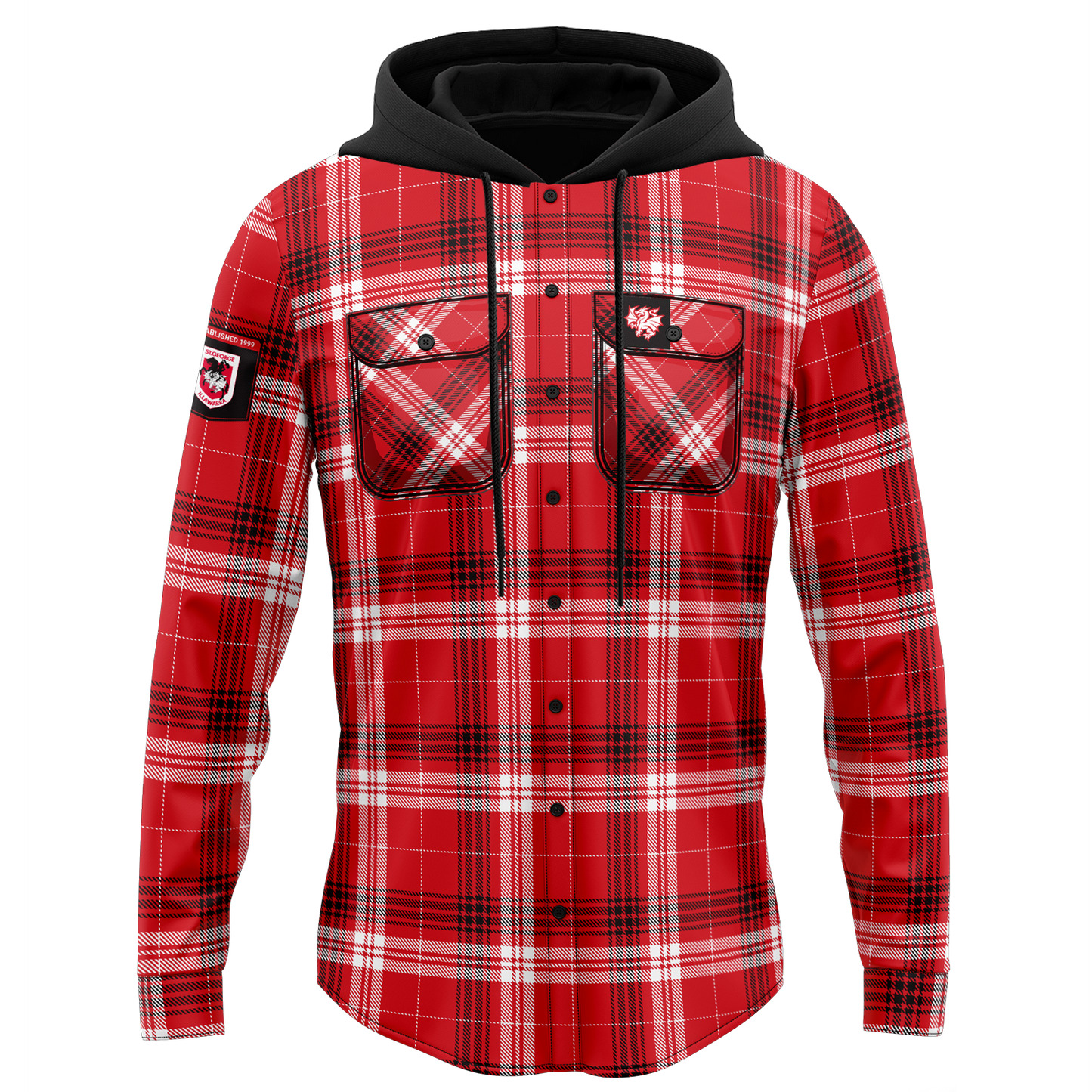 St George Illawarra Dragons Hooded Flannel Shirt