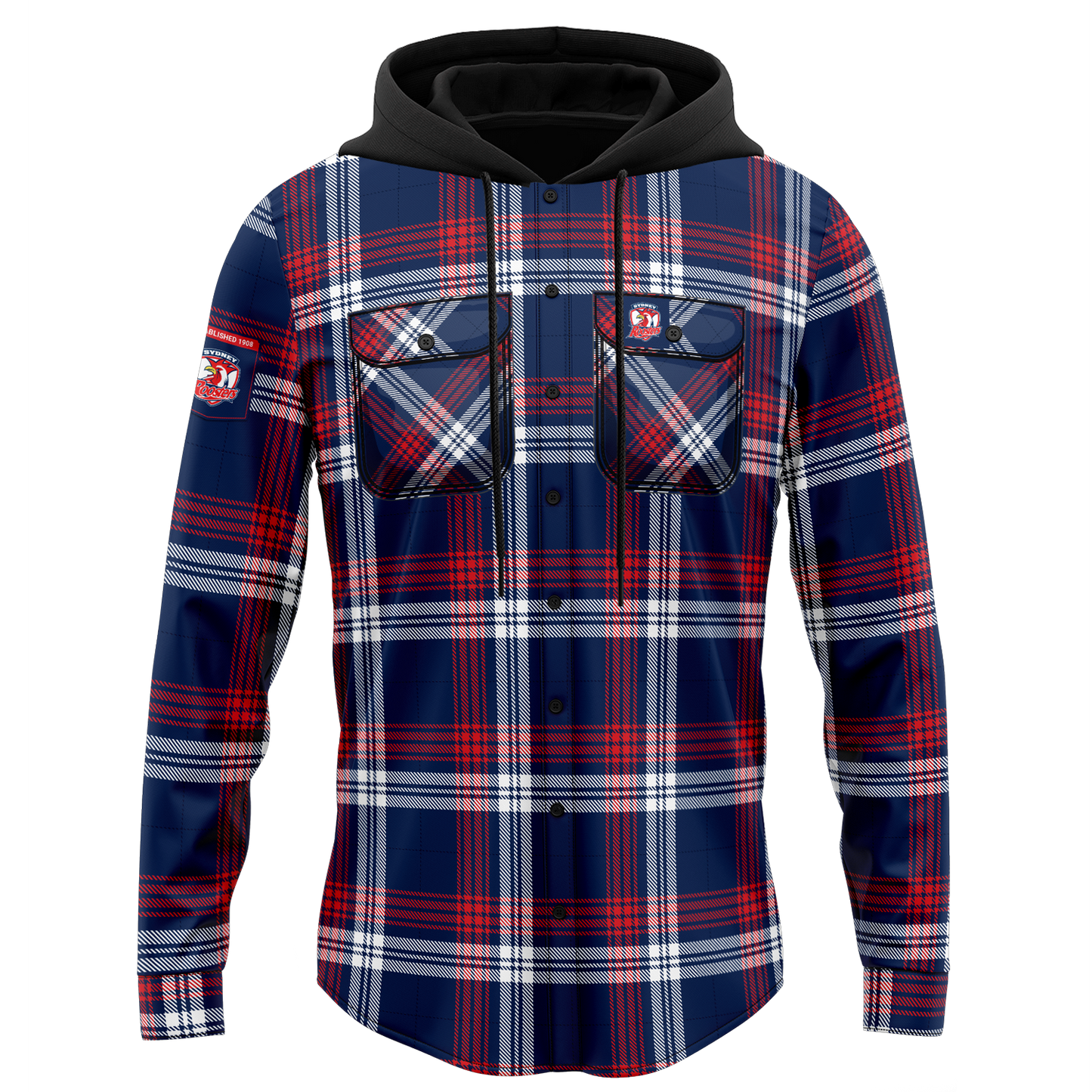 Sydney Roosters Hooded Flannel Shirt