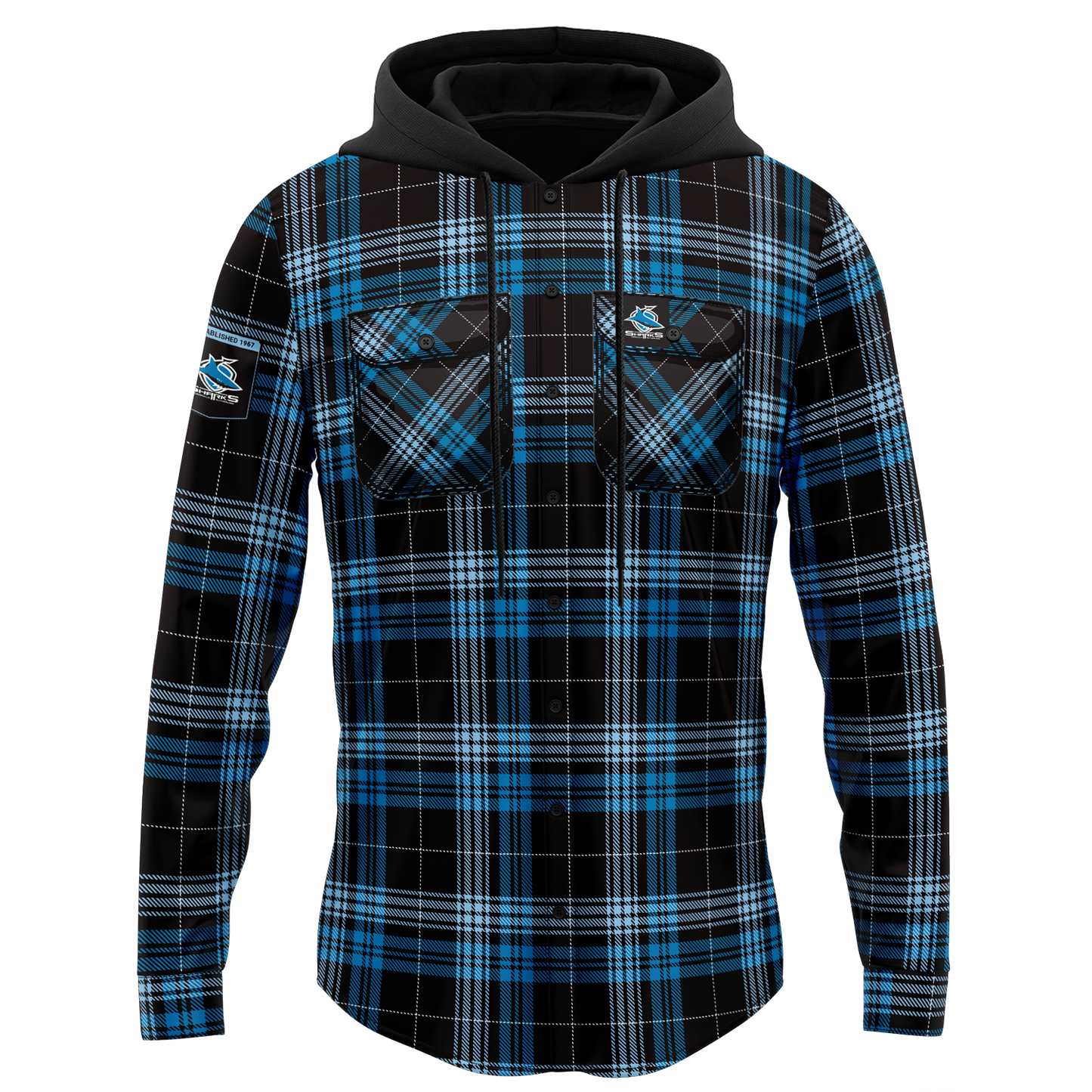 Cronulla-Sutherland Sharks Hooded Flannel Shirt