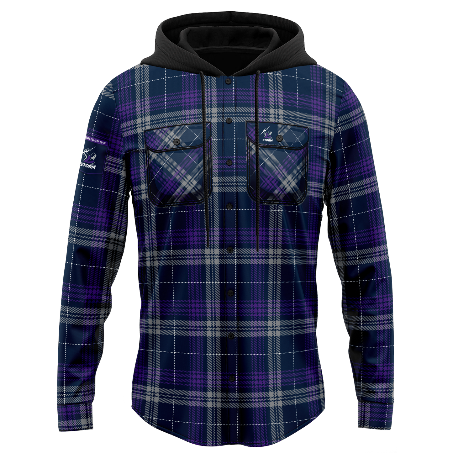 Melbourne Storm Hooded Flannel Shirt