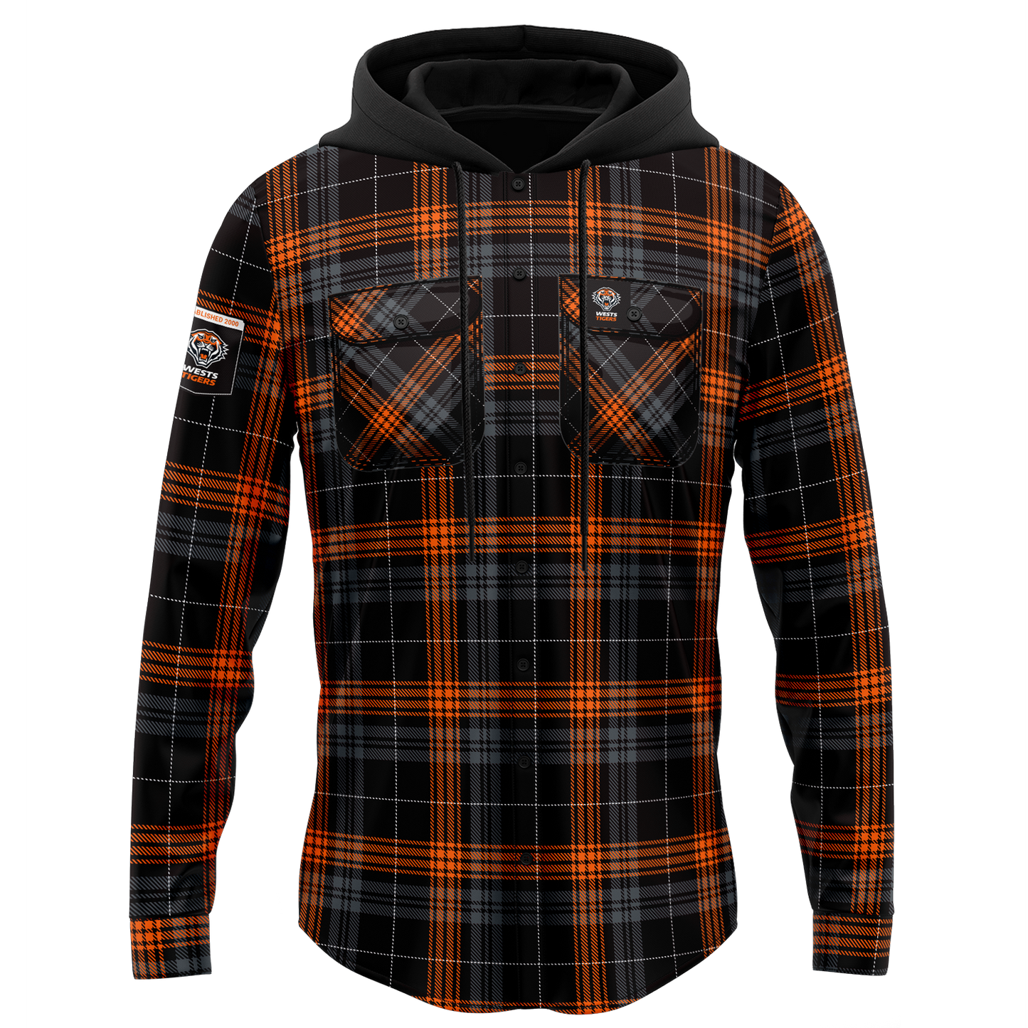 Wests Tigers Hooded Flannel Shirt