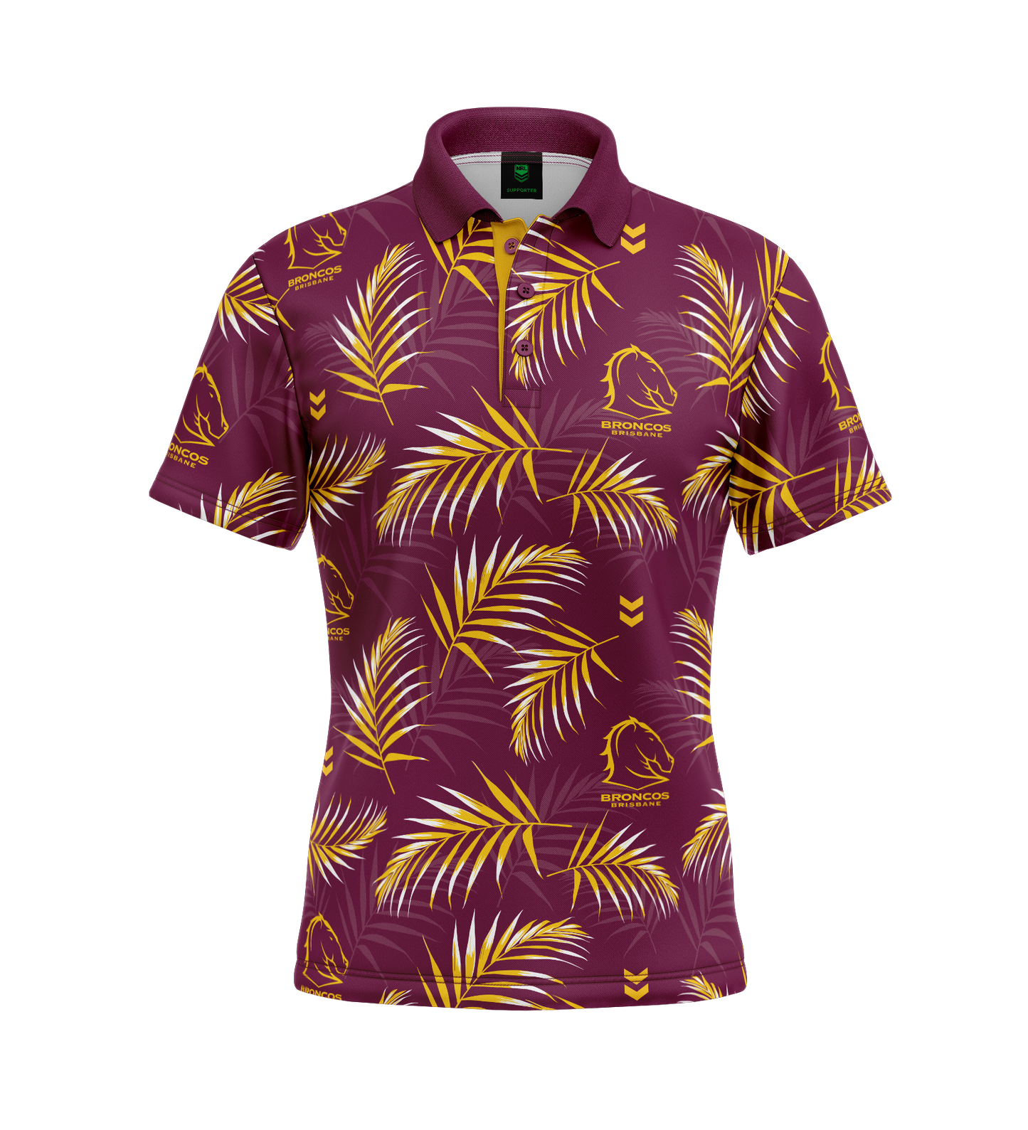 Brisbane Broncos Adult Palm Beach Golf Polo Shirt
