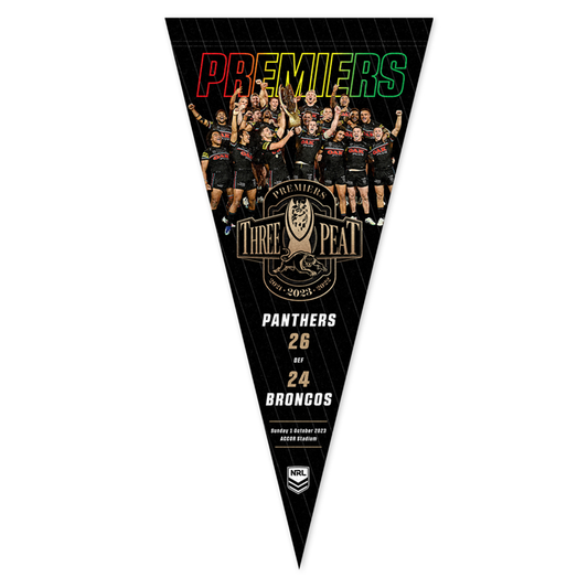 Penrith Panthers 2023 Premiers Team Photo Pennant Score Flag