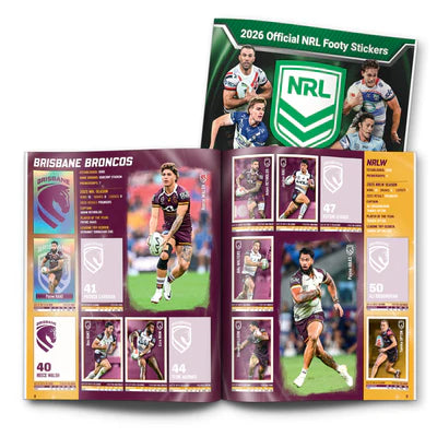 NRL 2026 Footy Stickers Book With 5 Packs