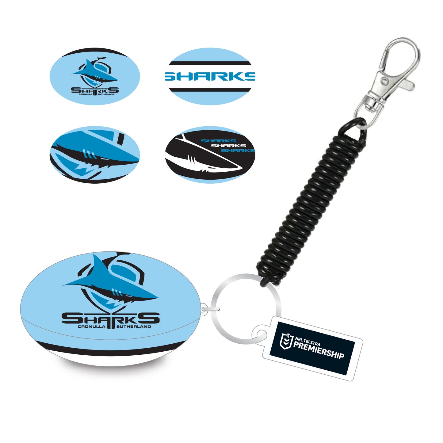 Cronulla Sharks Bungee Ball Keyring