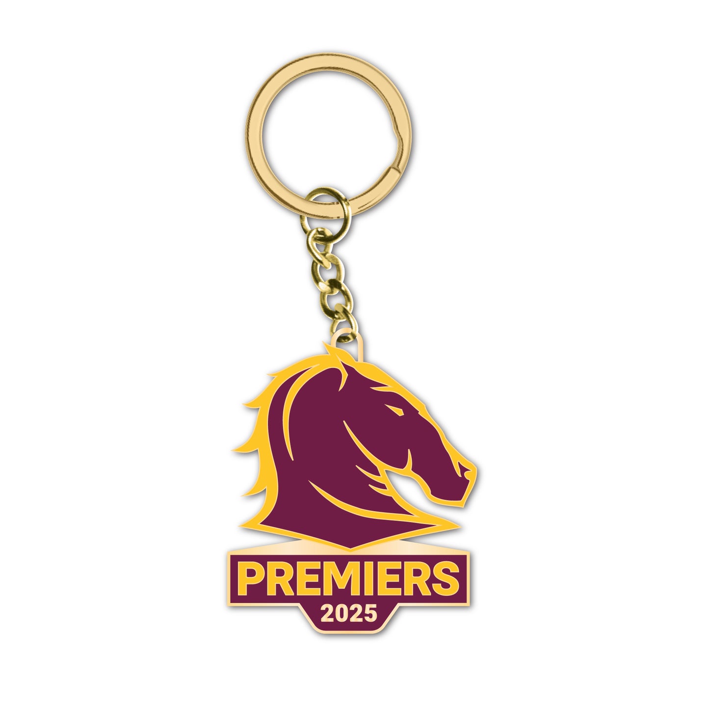 Brisbane Broncos 2025 Premiers Logo Keyring