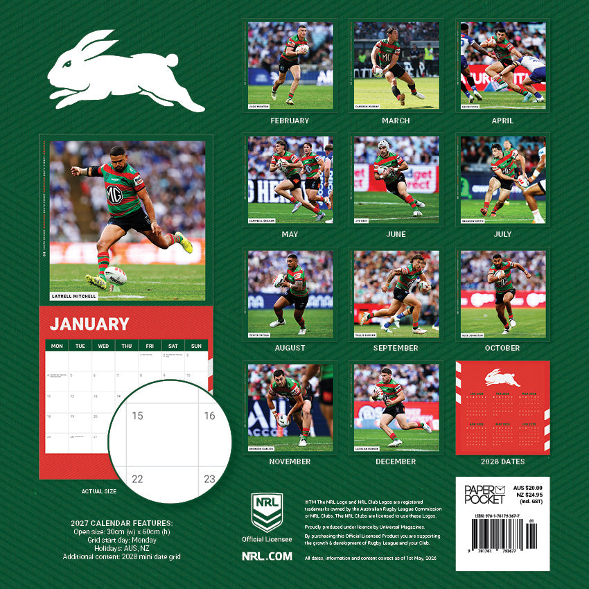 South Sydney Rabbitohs 2027 Calendar