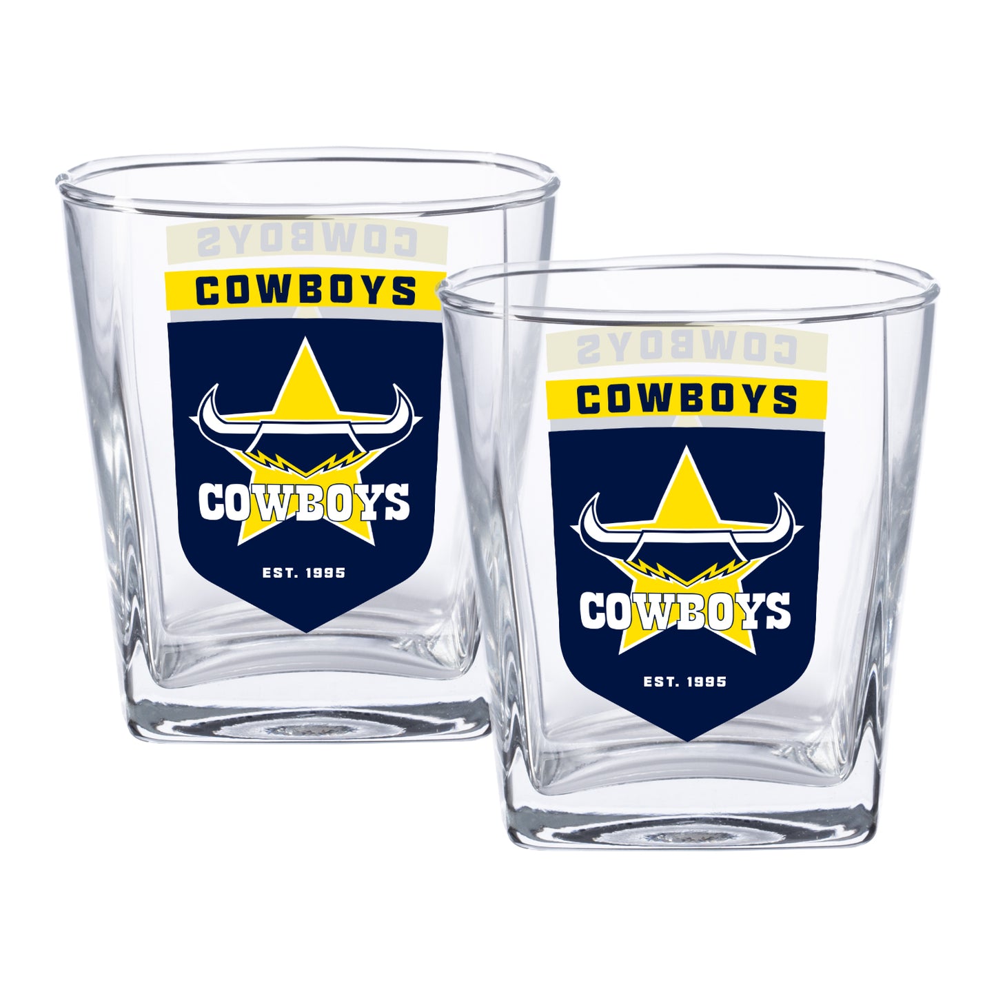 North Queensland Cowboys 2 Pack Spirit Glasses