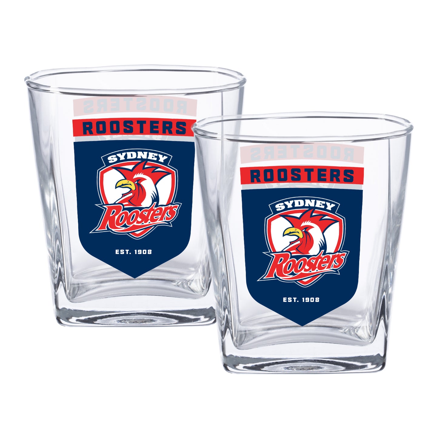 Sydney Roosters 2 Pack Spirit Glasses