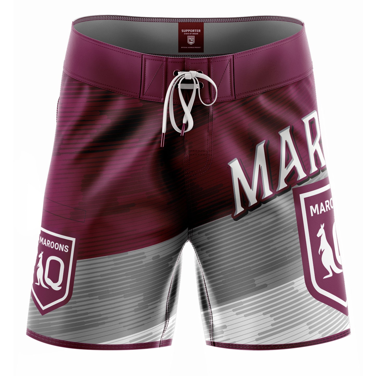 QLD Maroons Mens Barrel Board Shorts