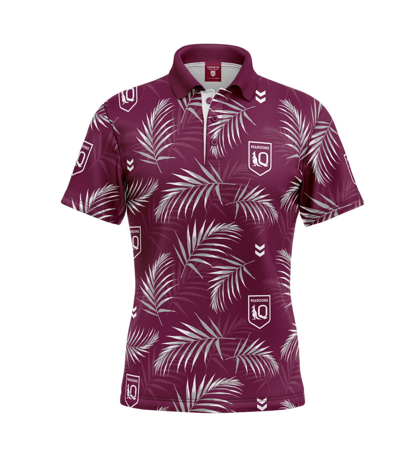 Queensland Maroons Adult Palm Beach Golf Polo Shirt