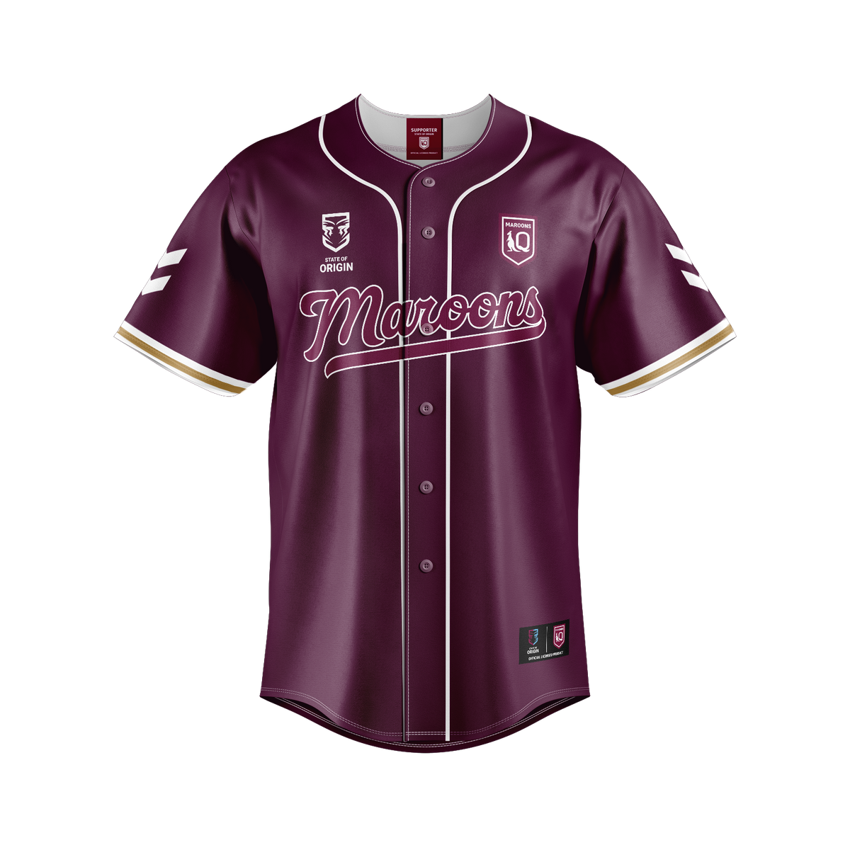 QLD Maroons Mens Homer Baseball Shirt