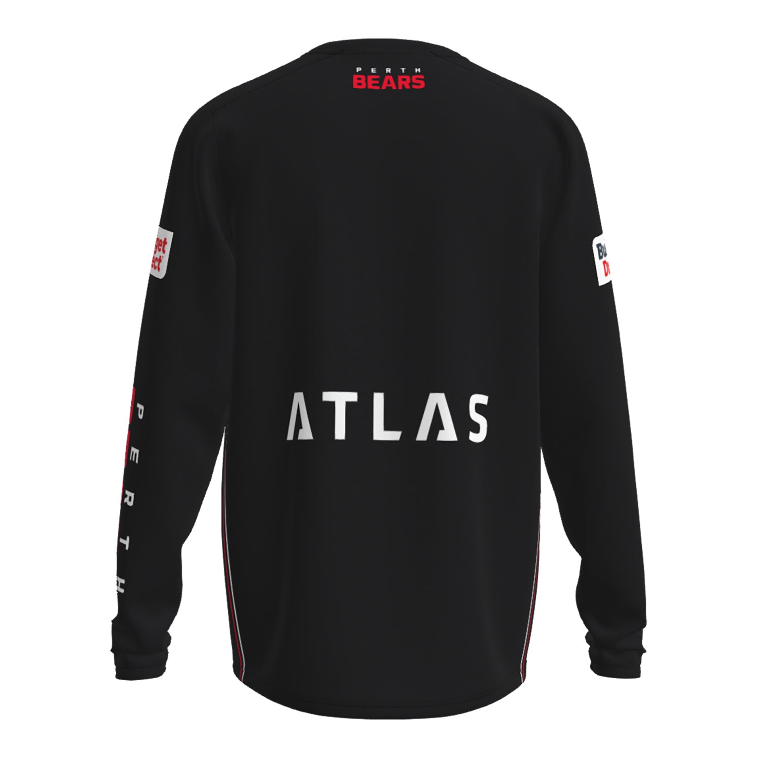 Perth Bears Mens Training Tee Ls Black - View 3