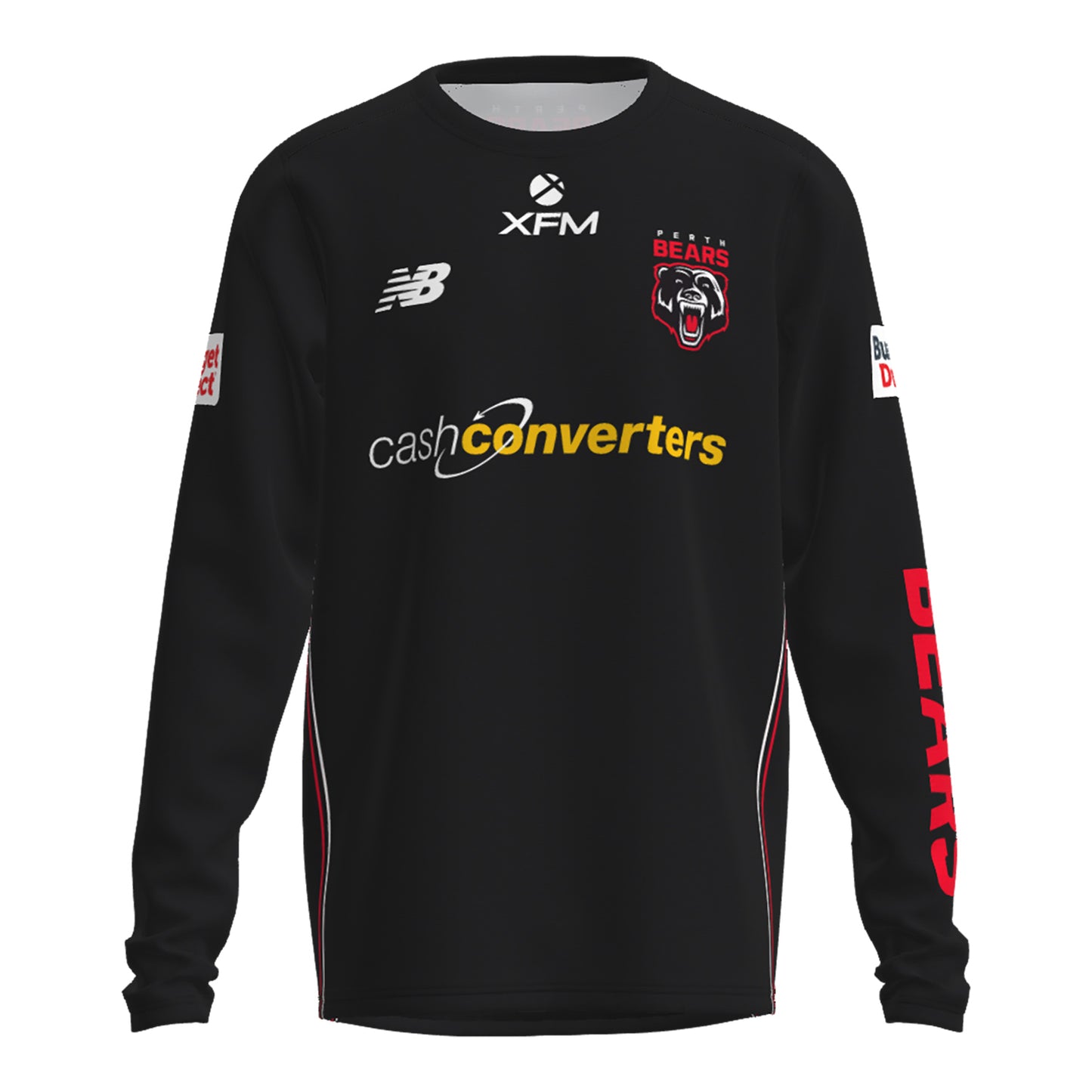 Perth Bears Mens Training Tee Ls Black