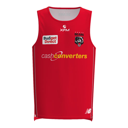 Perth Bears Mens Training Singlet Red - View 1