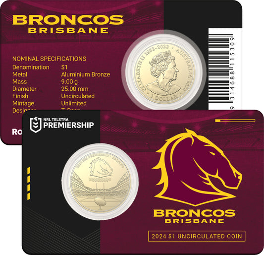 Brisbane Broncos Coin In Card