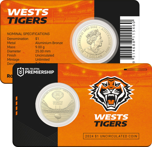 Wests Tigers Coin In Card