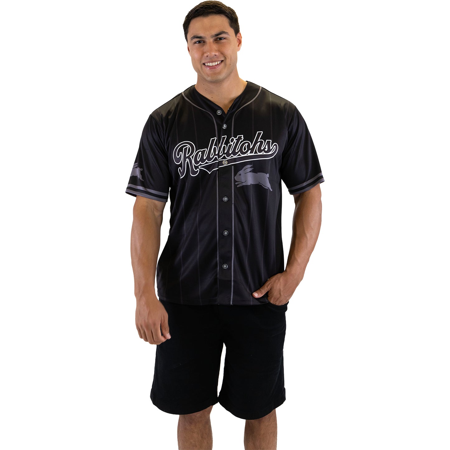 South Sydney Rabbitohs Adult Blackout Baseball Shirt