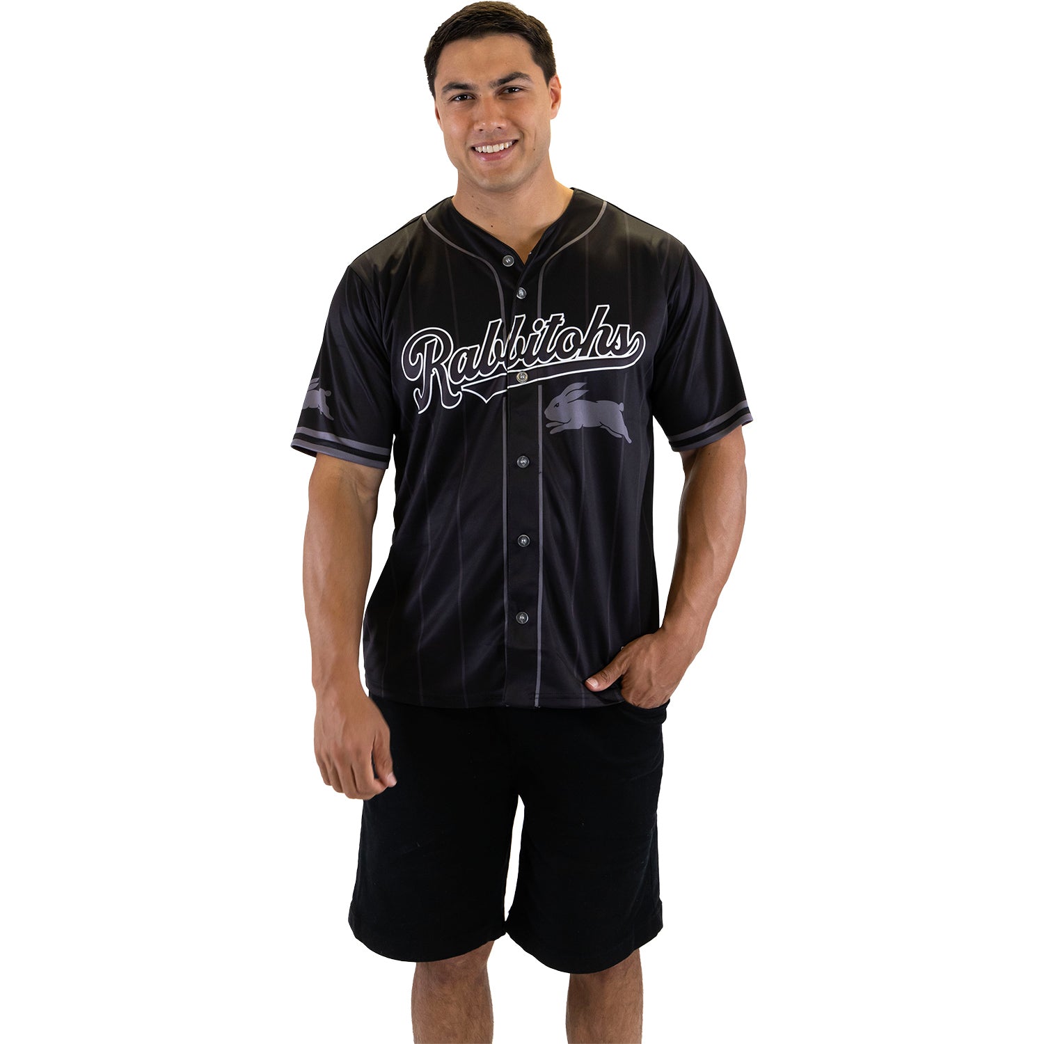 South Sydney Rabbitohs Adult Blackout Baseball Shirt - View 4