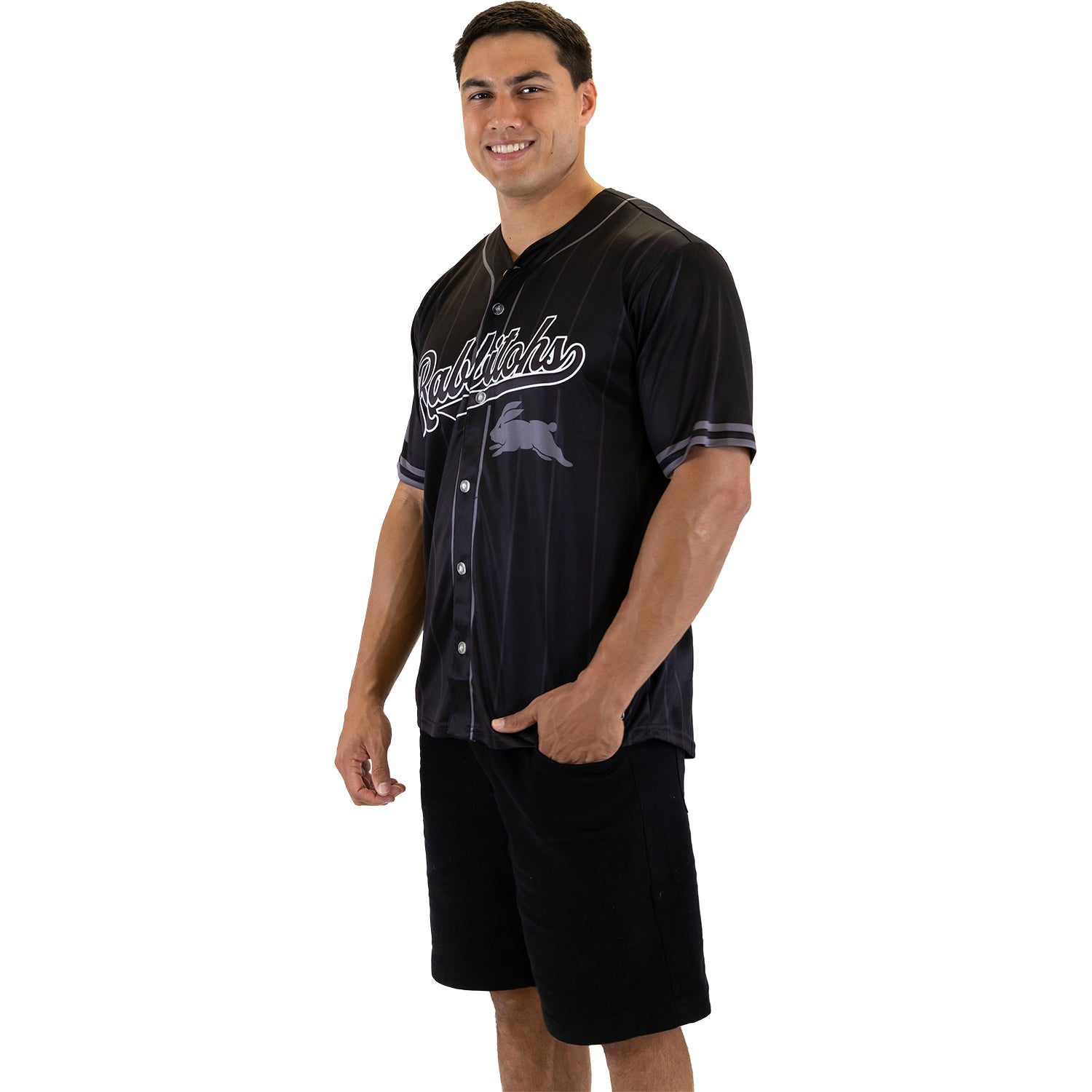 South Sydney Rabbitohs Adult Blackout Baseball Shirt - View 2