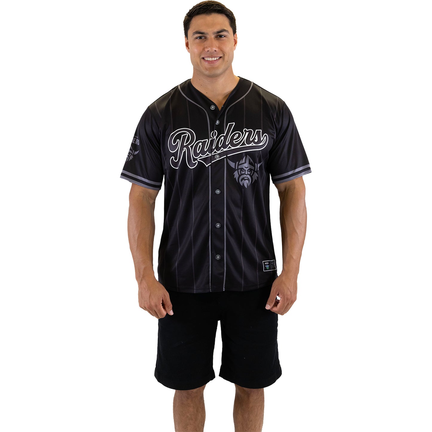 Canberra Raiders Adult Blackout Baseball Shirt