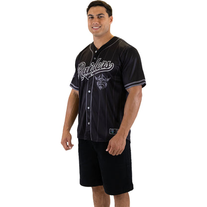 Canberra Raiders Adult Blackout Baseball Shirt - View 3