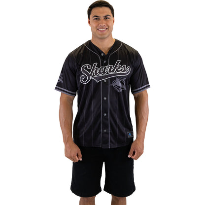 Cronulla-Sutherland Sharks Adult Blackout Baseball Shirt - View 2