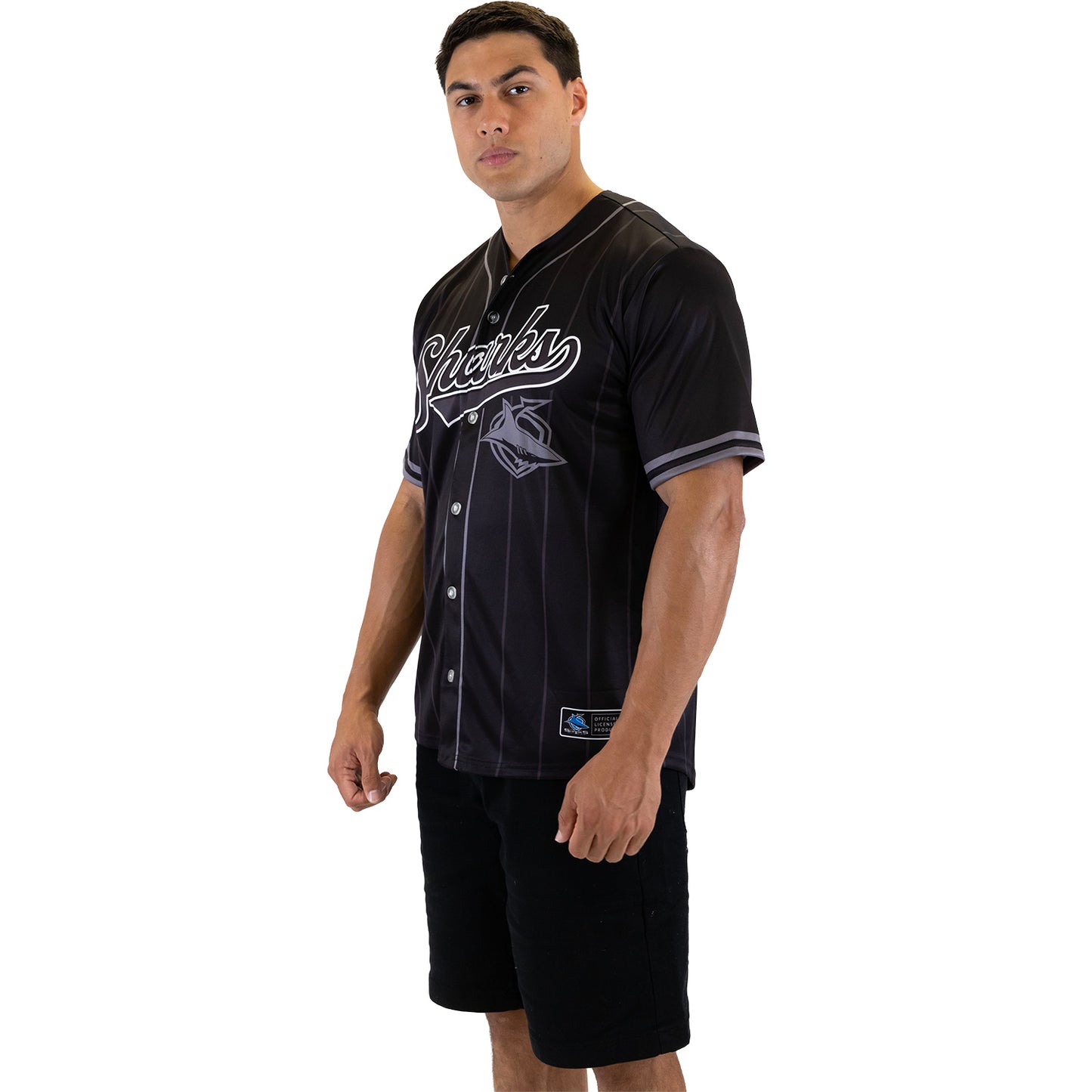 Cronulla-Sutherland Sharks Adult Blackout Baseball Shirt