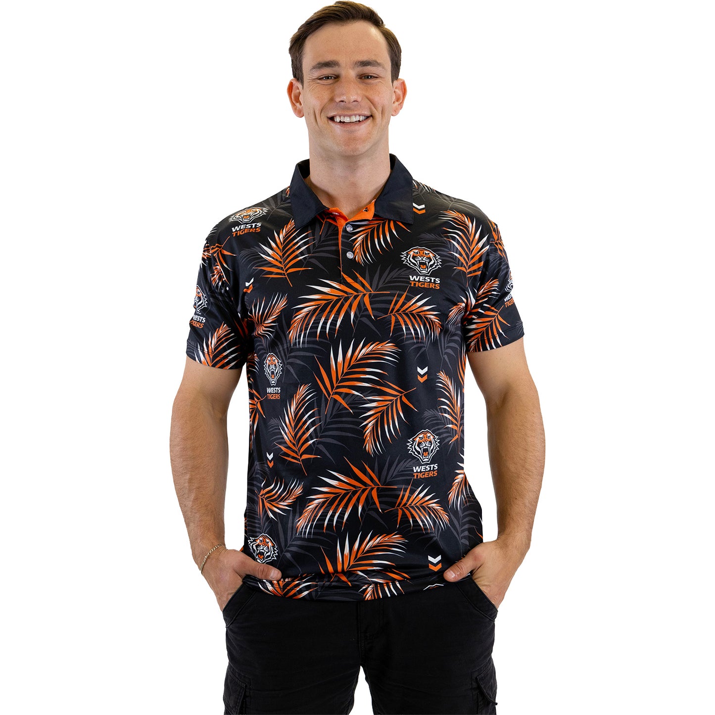 Wests Tigers Adult Palm Beach Golf Polo Shirt
