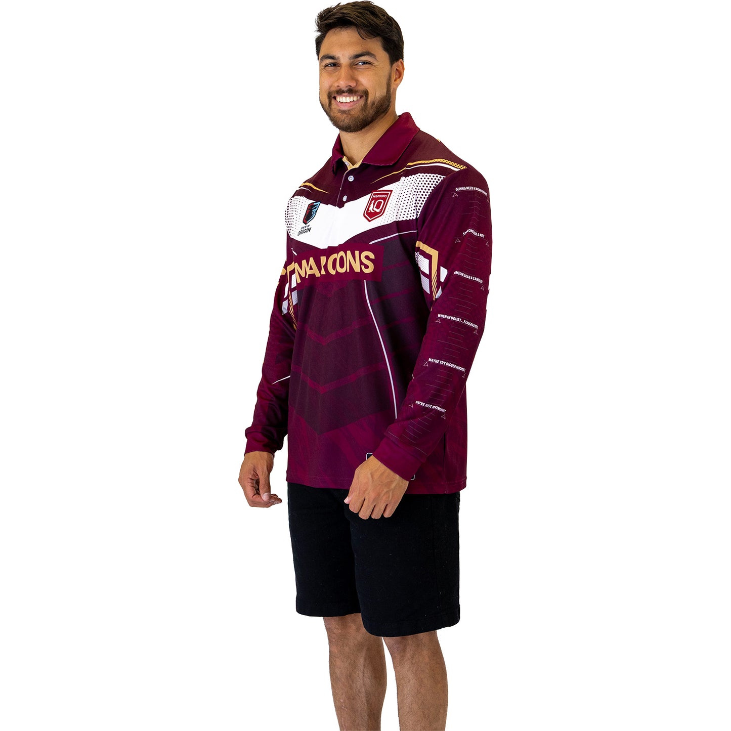 QLD Maroons Mens Cyber Fishing Shirt
