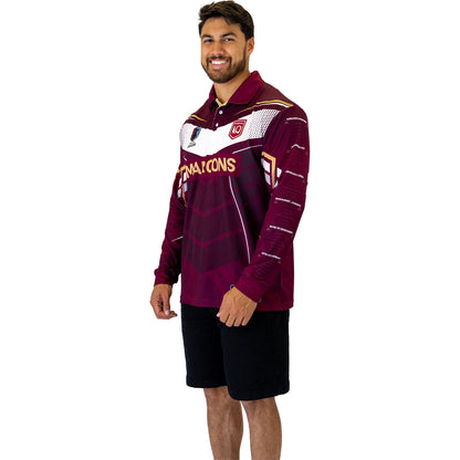 QLD Maroons Mens Cyber Fishing Shirt - View 2