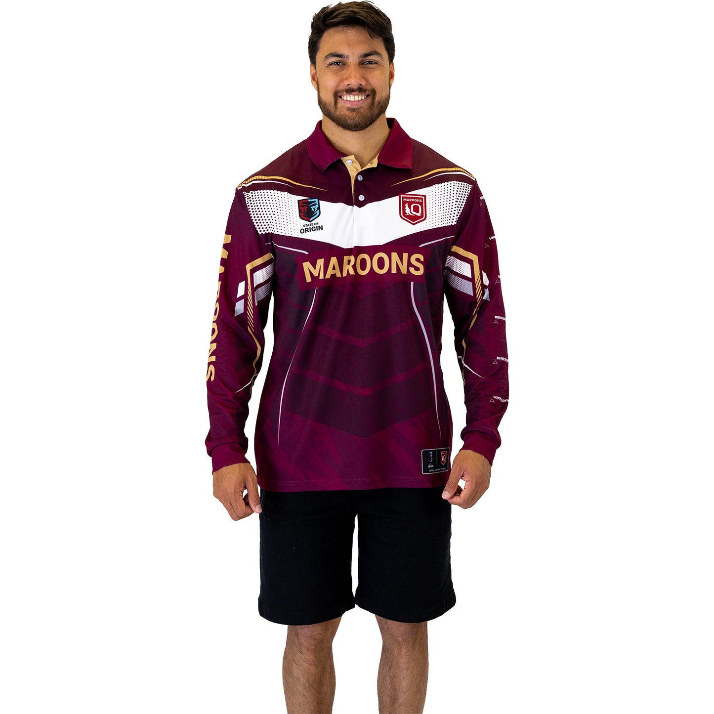 QLD Maroons Mens Cyber Fishing Shirt
