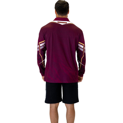 QLD Maroons Mens Cyber Fishing Shirt - View 4