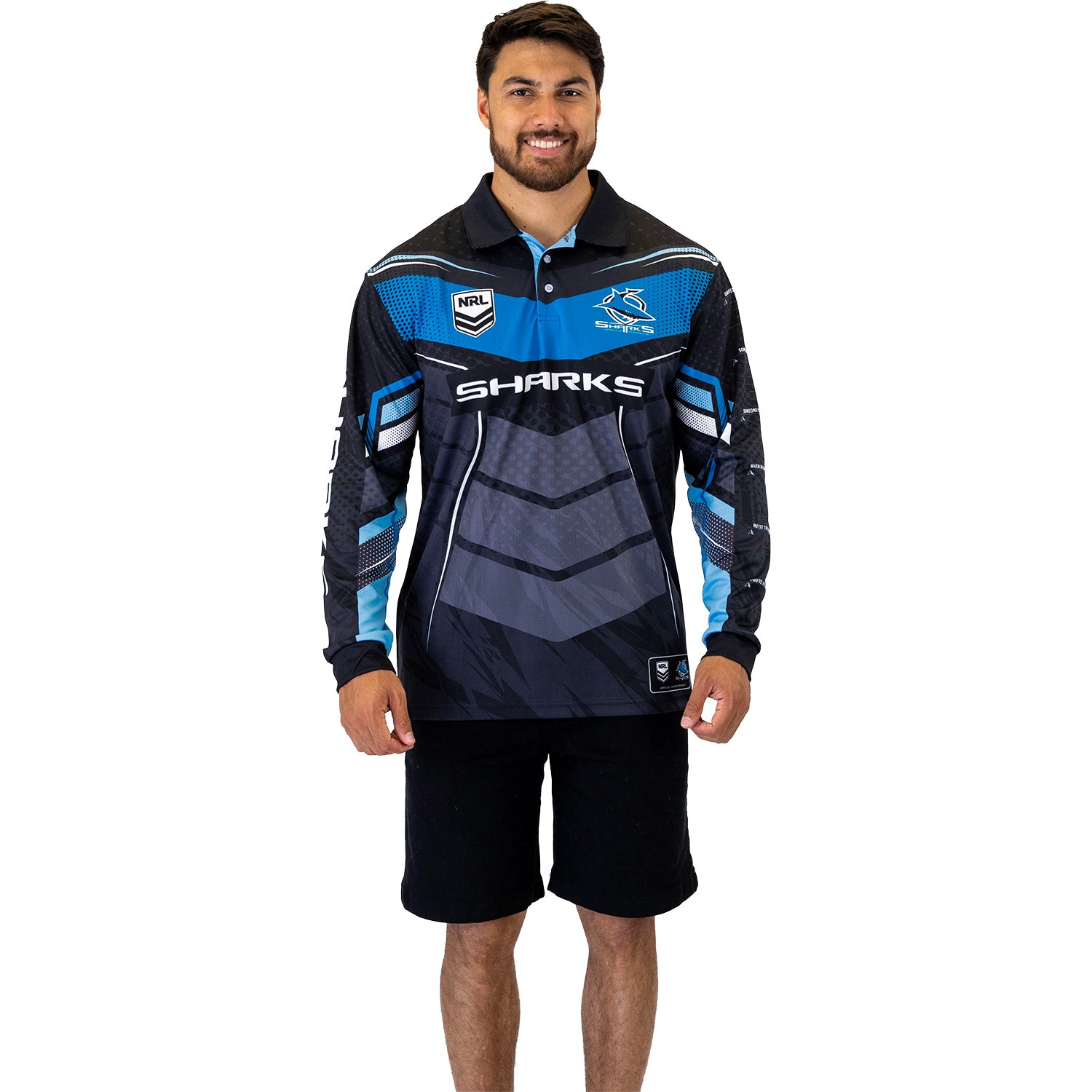 Sharks Cyber Fishing Shirt Mens - View 1