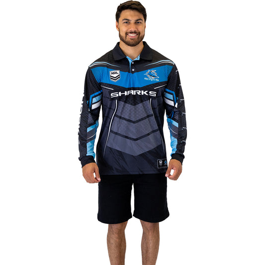 Sharks Cyber Fishing Shirt Mens - View 1