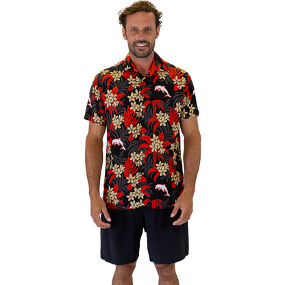 Dolphins Reef Hawaiian Shirt Mens - View 1