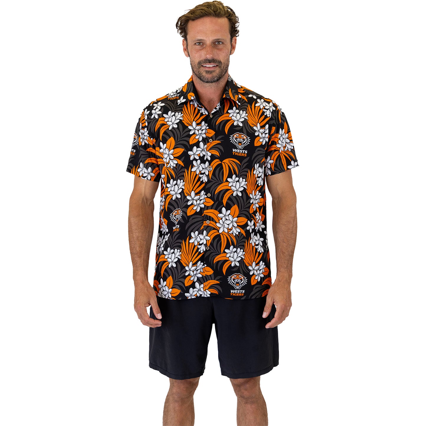 Wests Tigers Reef Hawaiian Shirt Mens