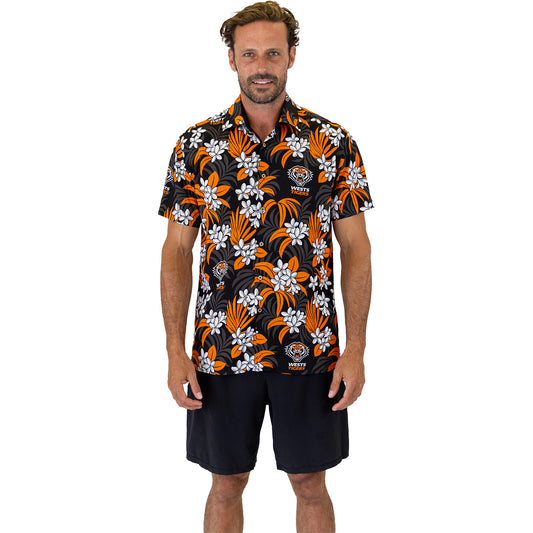 Wests Tigers Reef Hawaiian Shirt Mens - View 1