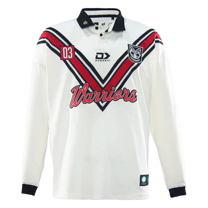 New Zealand Warriors Mens 2026 Fauxback Long Sleeve Polo - View 1