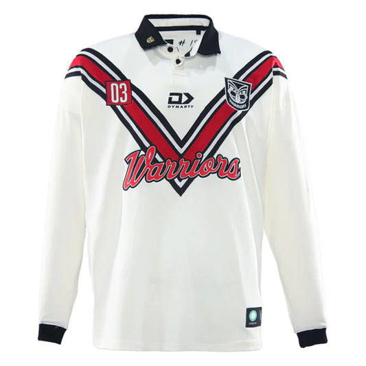 New Zealand Warriors Mens 2026 Fauxback Long Sleeve Polo - View 1