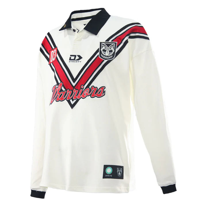 New Zealand Warriors Mens 2026 Fauxback Long Sleeve Polo - View 3