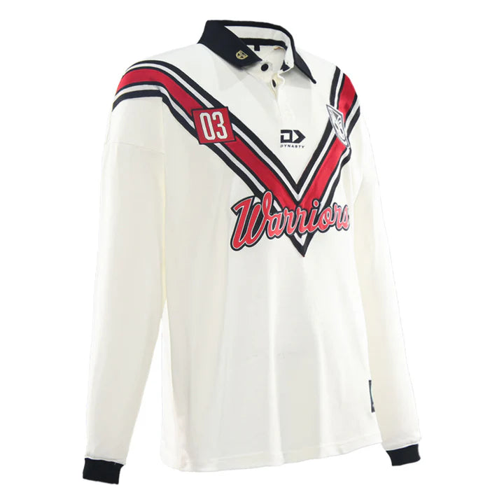 New Zealand Warriors Mens 2026 Fauxback Long Sleeve Polo