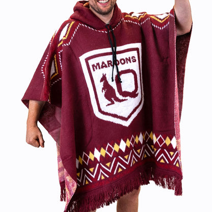 QLD Maroons Dakota Woven Poncho - View 1