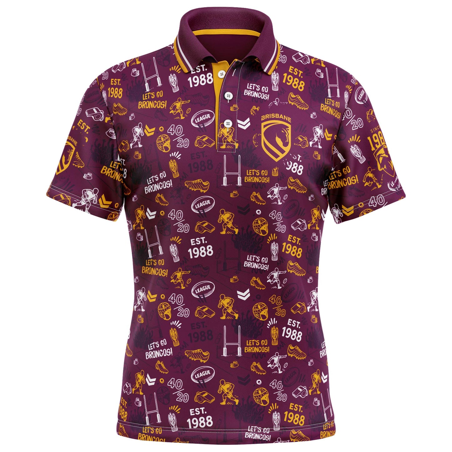 Brisbane Broncos Scrambler Golf Polo