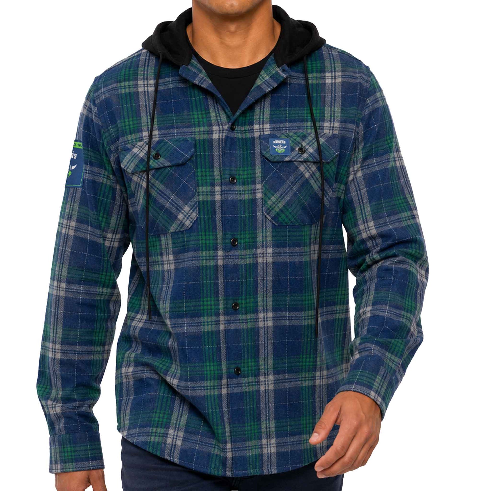 Canberra Raiders Hooded Flannel Shirt - View 1